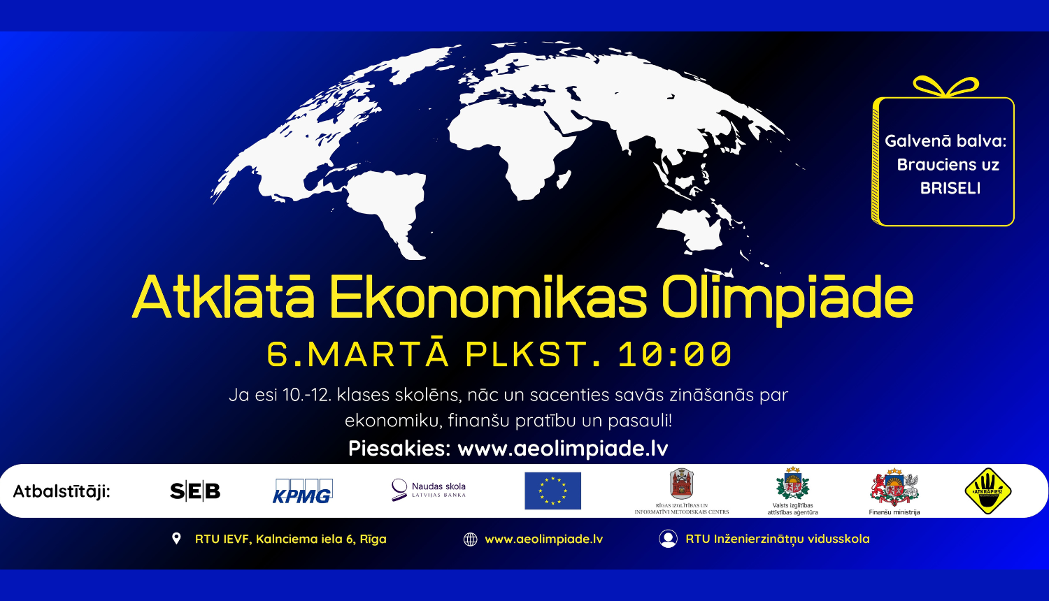 Atklātā ekonomikas olimpiāde 6. martā 10.00 10.-12. klases skolēniem